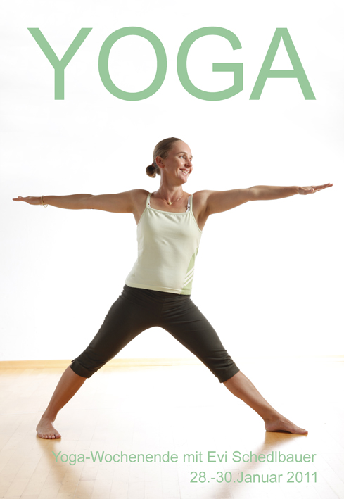 yogafoto der yogalehrerin evi schedlbauer, foto für werbung und flyer